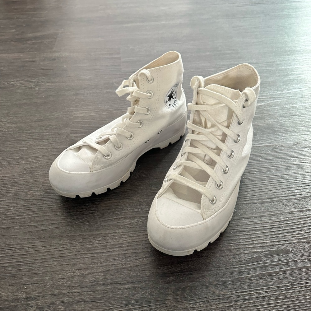 Stylish White High-Top Sneakers